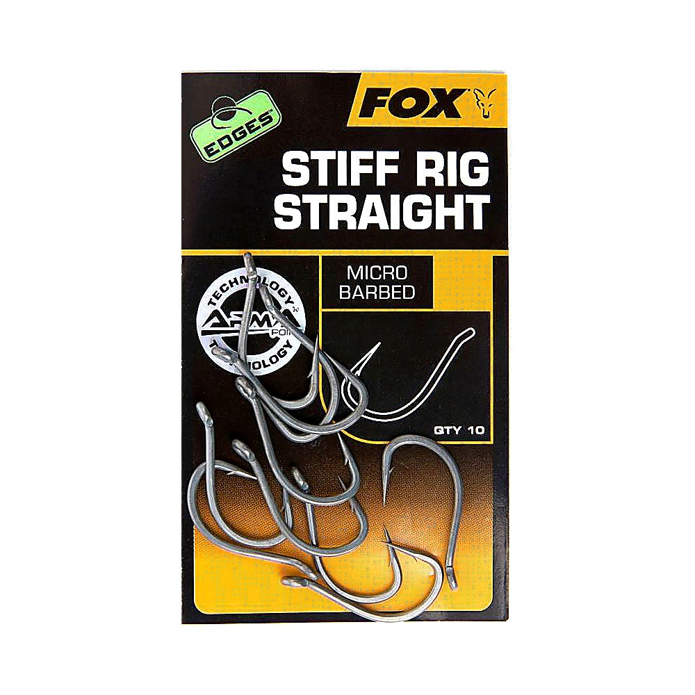 Fox Edges Armapoint Stiff Rig Straight Hooks Gr.4, 10 Haken Karpfen