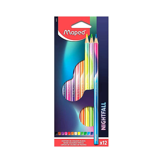 Maped ergonomische Drei-Kant-Buntstifte NIGHTFALL 12 Stifte mit coolen Motiven