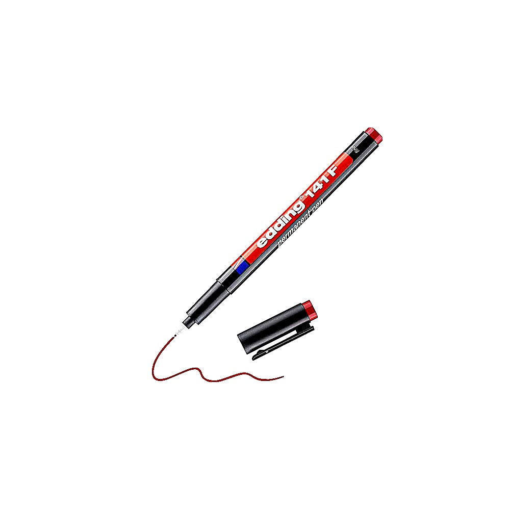 Edding 141 F Permanenter Folienschreiber 0,6mm, Glas & Folien Marker