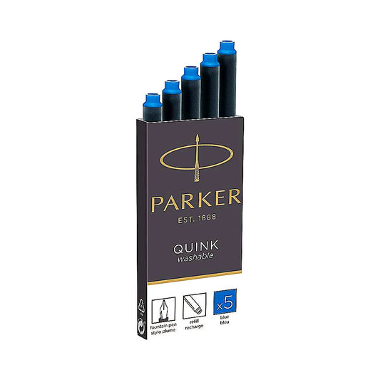 Parker Füllerpatronen Quink Tinte lang blau 5er Pack Nachfülltinte Füllhalter