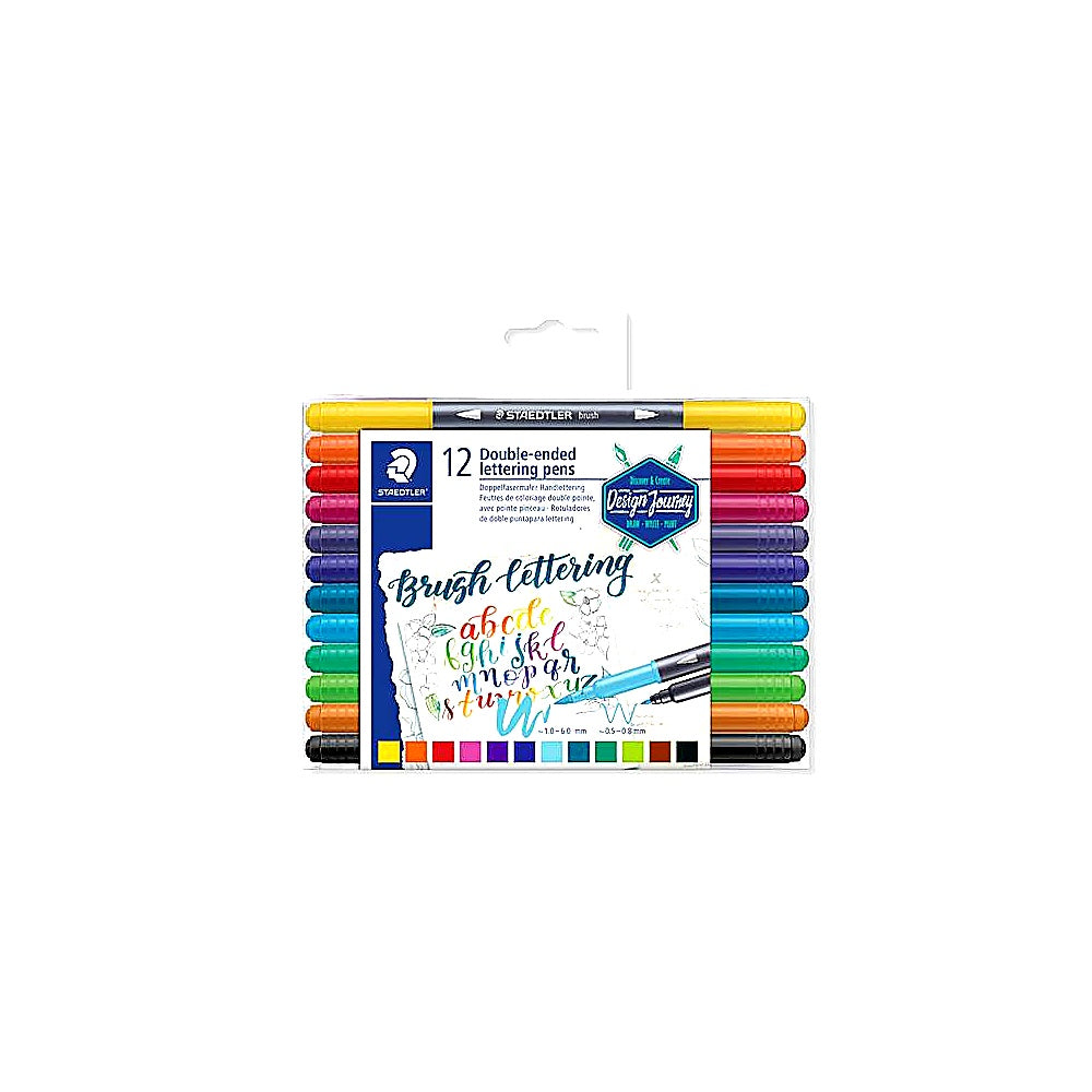Staedtler Doppelfasermaler Handlettering 12er Klarfaltetui Lettering Set