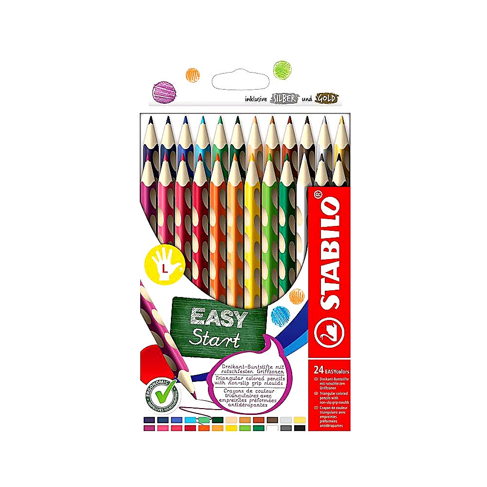STABILO Buntstift Linkshänder EASYcolors 24er Set verschiedene Farben