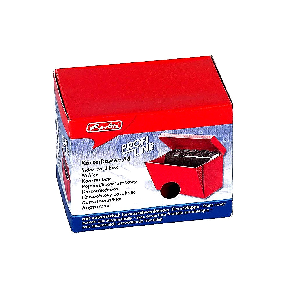 Herlitz Karteikasten A8 Profiline gefüllt farbig sortiert