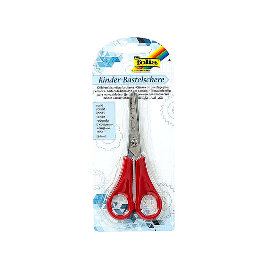 Folia 781 Bastelschere Kinder, Rechtshänder, abgerundet, 13,5cm, rot/blau