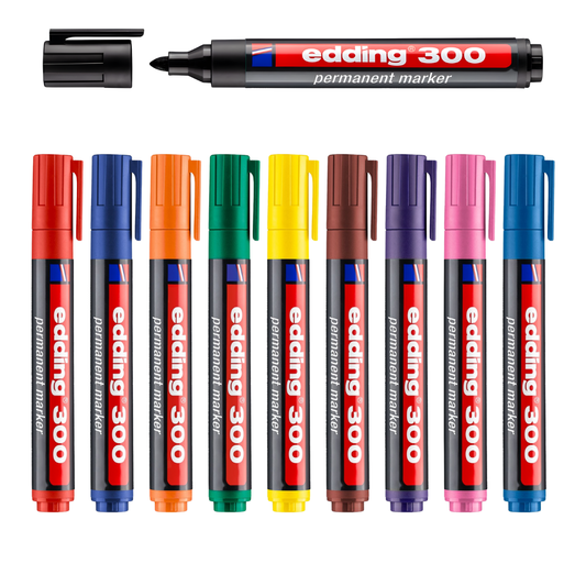 Edding 300 Permanentmarker, Rundspitze 1,5–3mm, wasserfest, schnelltrocknend