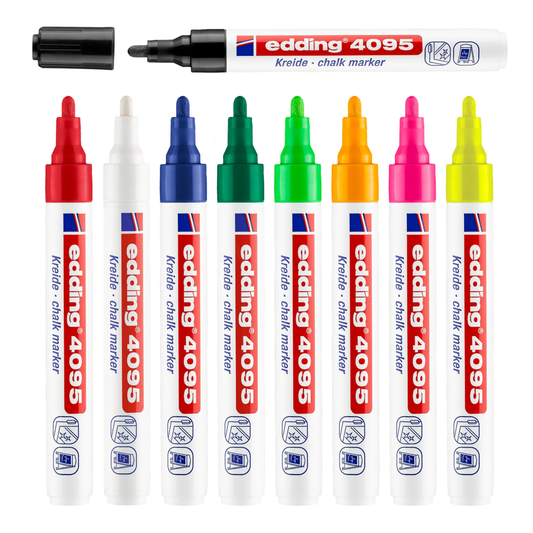 Edding 4095 Kreidemarker, abwischbar, für Fenster, Tafeln & Deko