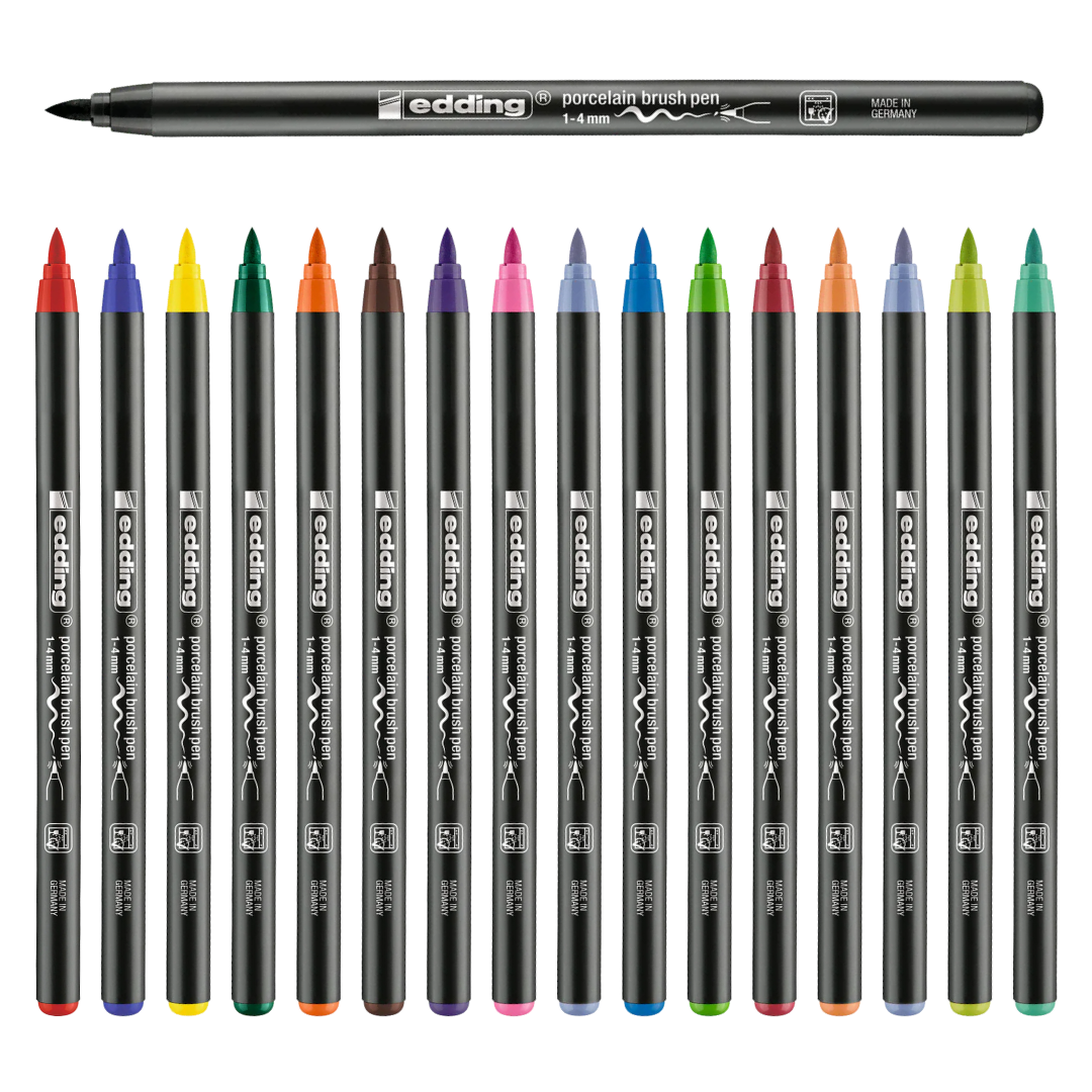 Edding 4200 Porzellan-Brushpen, Stift für Porzellanmalerei & Keramik