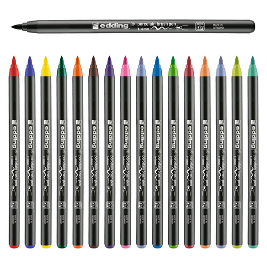 Edding 4200 Porzellan-Brushpen, Stift für Porzellanmalerei & Keramik