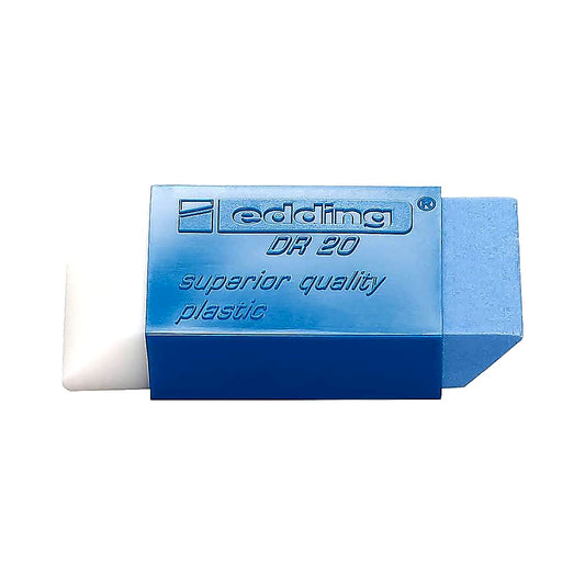 Edding DR20 Radierer Kombiradierer, weiß/blau, für Bleistift und Tinte