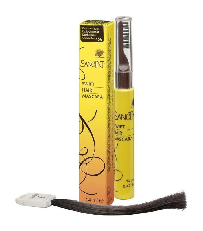 Dark Chestnut Hair Mascara S6 by Sanotint, Haarmascara braun