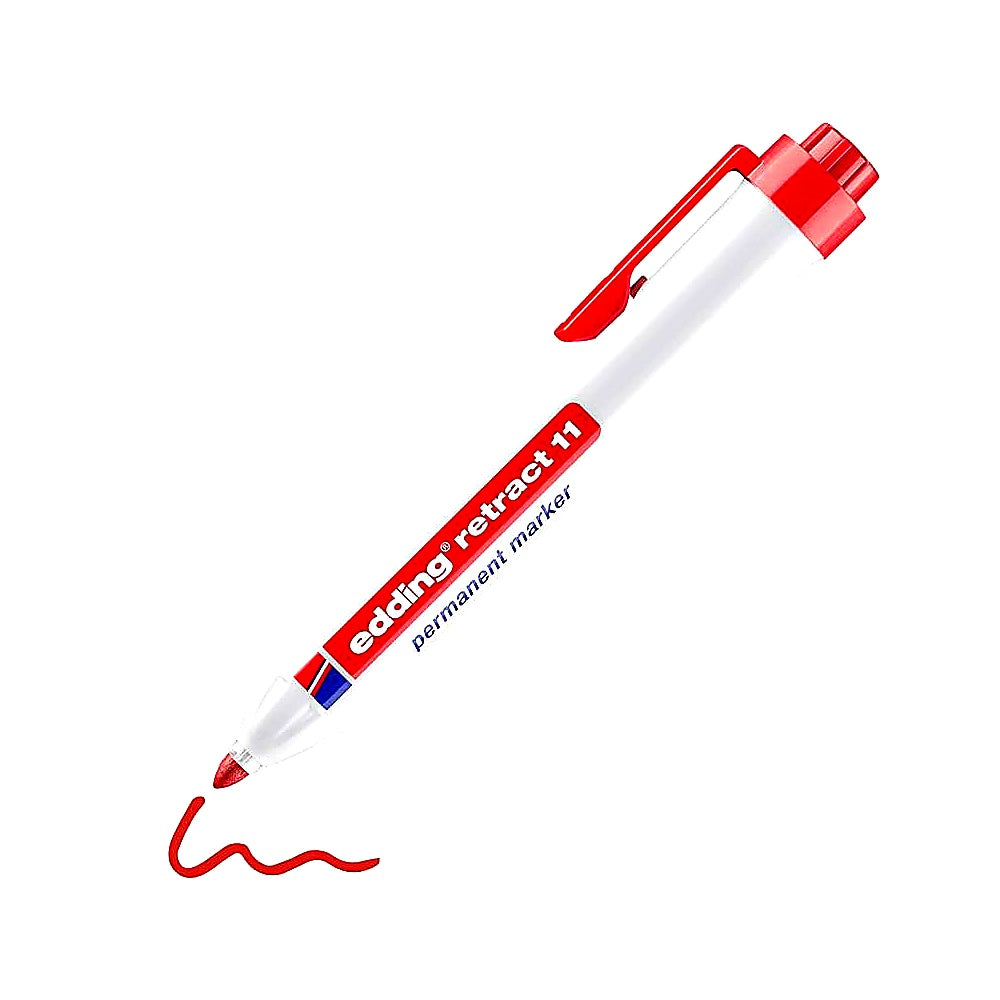Edding Retract 11 Permanent Marker, einhändig bedienbar, 1,5–3mm Rundspitze