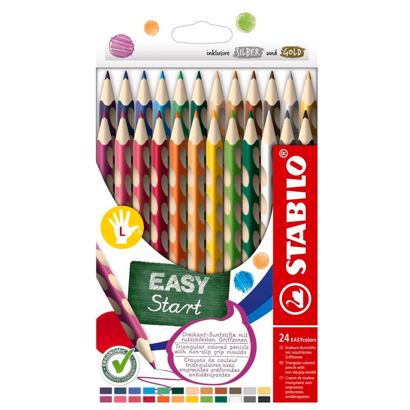 STABILO Buntstift Linkshänder EASYcolors 24er Set verschiedene Farben