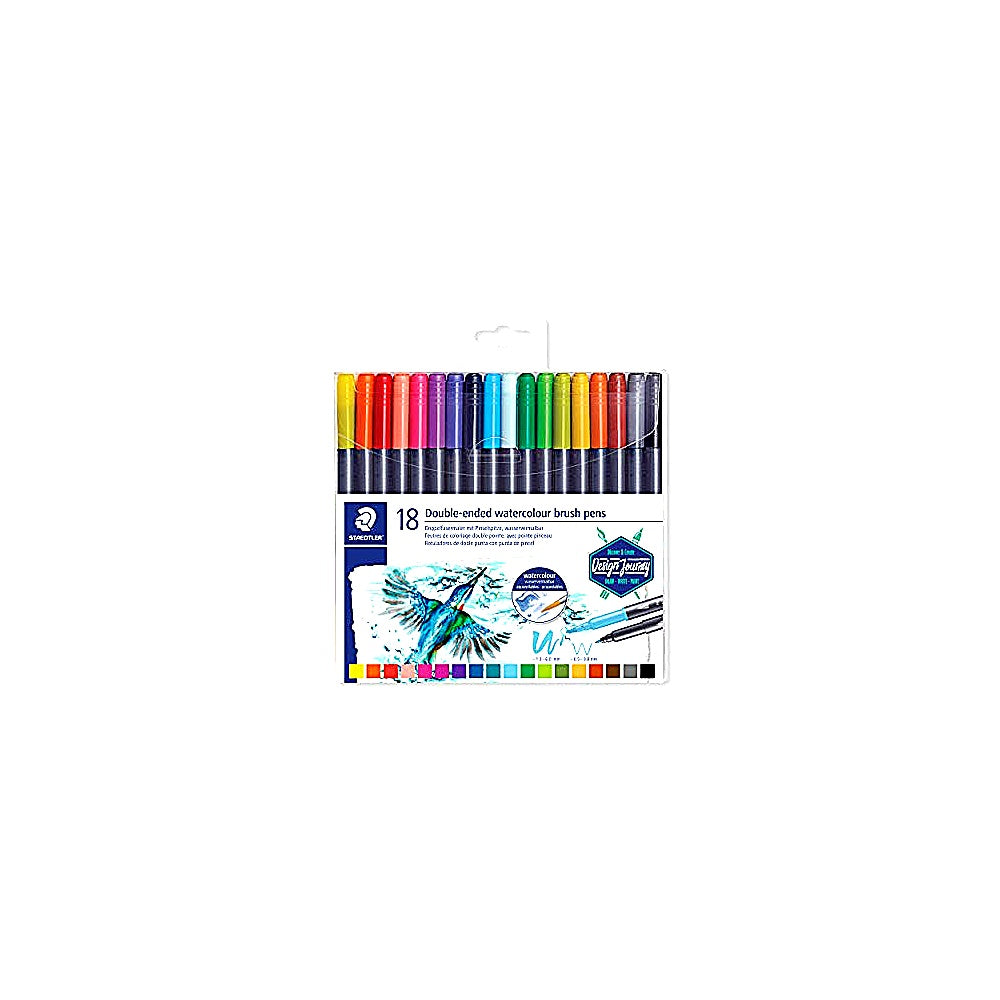 Staedtler Doppelfasermaler mit Klarfaltetui Farbstifte doppelseitig Schule