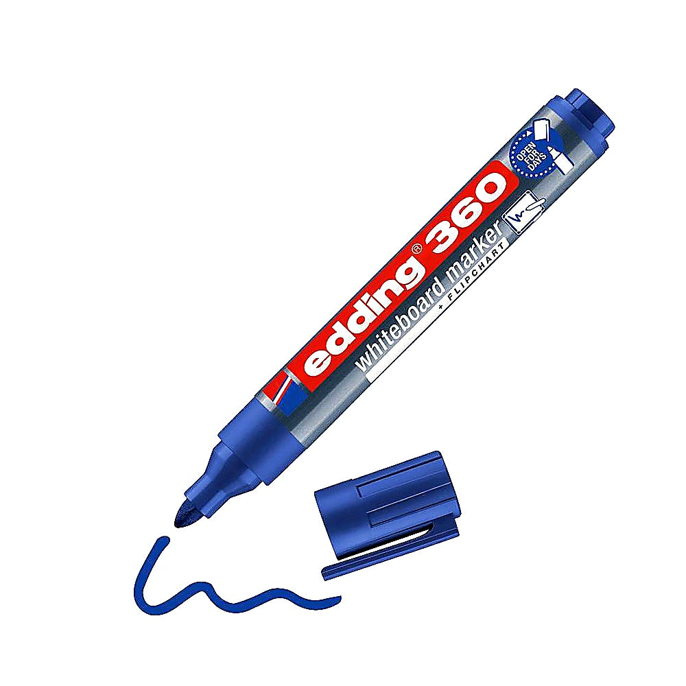 Edding 360 Whiteboardmarker, Rundspitze 1,5–3mm, abwischbar, nachfüllbar