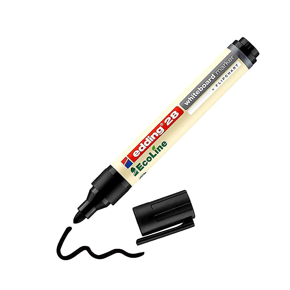 Edding 28 EcoLine Whiteboardmarker schwarz, Rundspitze 1,5–3mm, Boardmarker