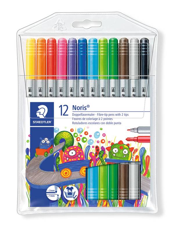Staedtler Noris Club Doppelfasermaler 12er Etui doppelseitig