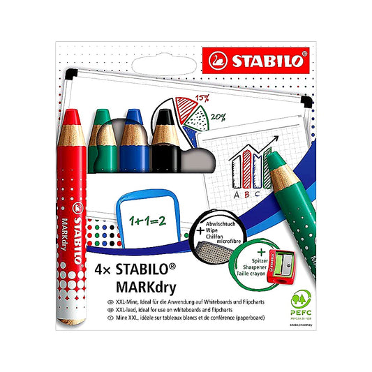 STABILO MARKdry Whiteboard Flipchartmarker 4er Set verschiedene Farben