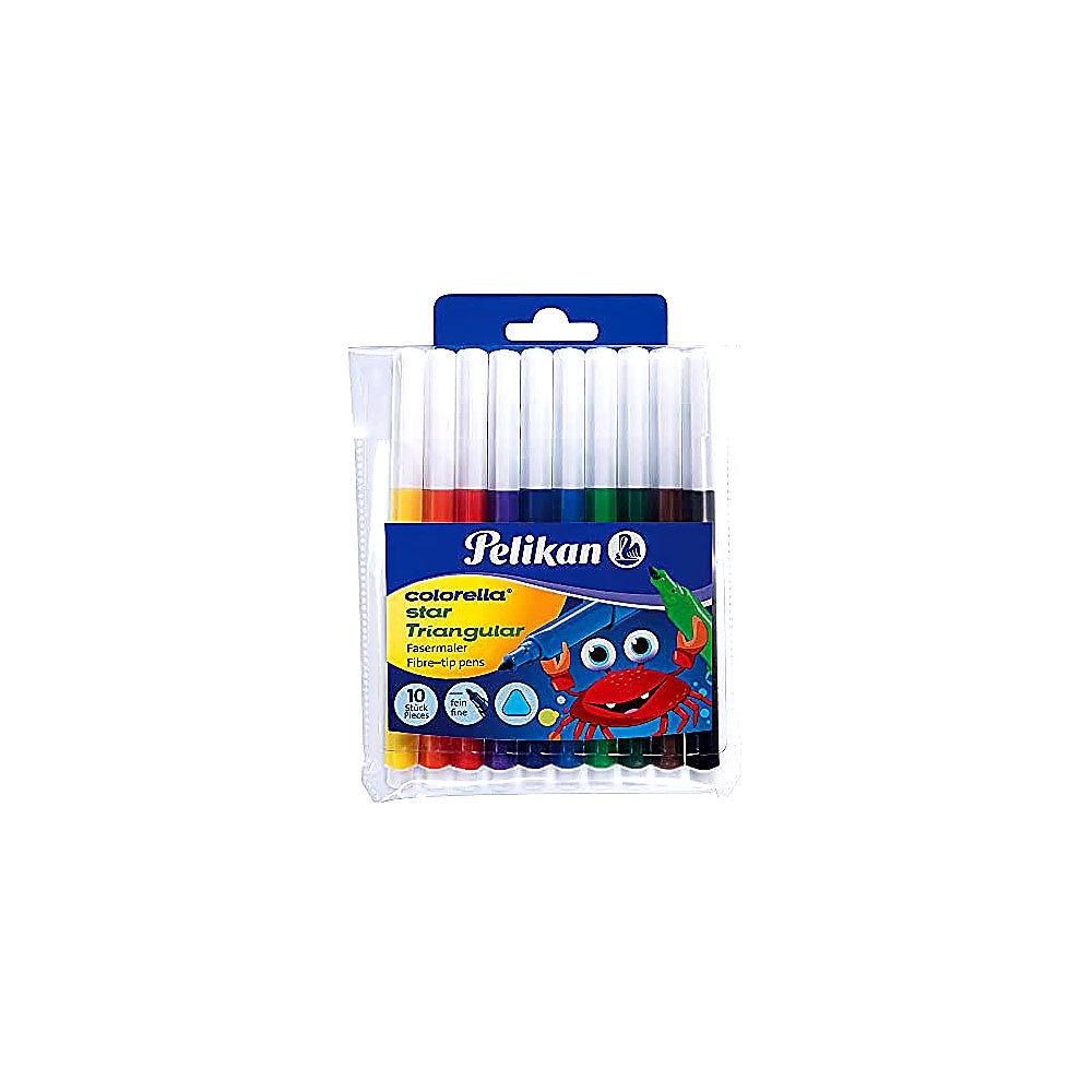 Pelikan Fasermaler Colorella Star Trigangular 10-farbig dreikant Schule Basteln