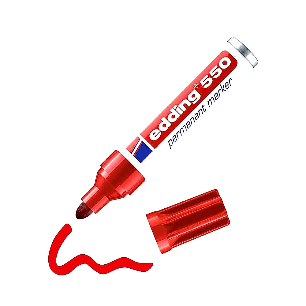 Edding 550 Permanentmarker, Rundspitze 3–4 mm, wasserfest, schnelltrocknend