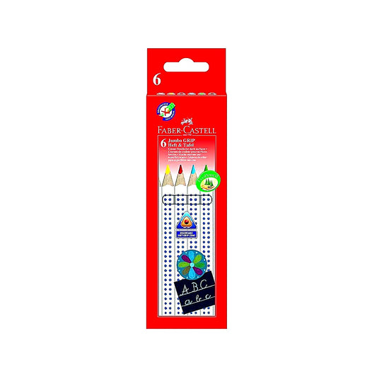 Faber Castell Jumbo Grip Farbstifte Heft & Tafel 6er, Buntstifte Set