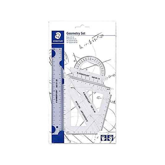 Staedtler Mars Geometrieset 4 teilig Lineal Geodreieck Zirkel Zeichnen