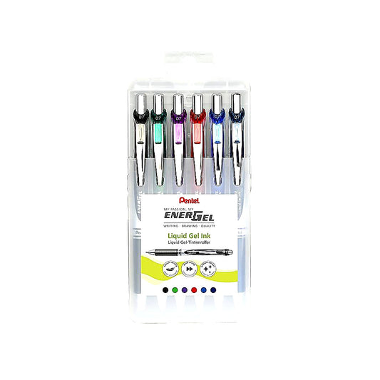 Pentel EnerGel BL77 0.7mm 6er Set sortiert Gelschreiber schnell Schule Büro