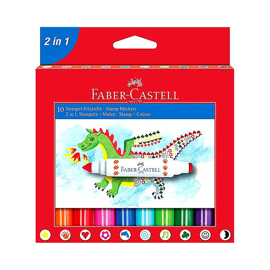 Faber Castell Stempel-Filzstifte 10er Etui, Stempelfilzstifte Set