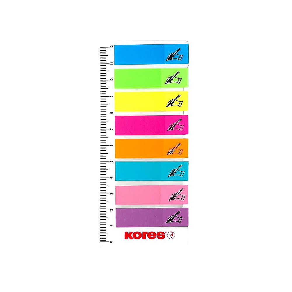 Kores Register Haftindexstreifen 8 Farben 25 Blatt Lineal selbstklebend