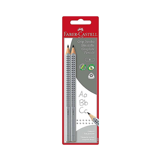 Faber Castell Jumbo Grip Bleistiftset 2xB silber, Doppelpack
