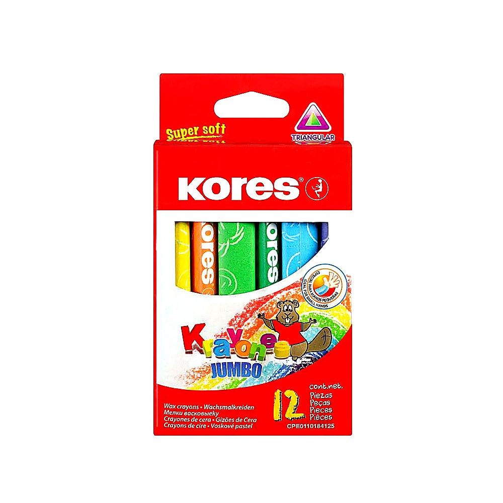 Kores Krayones Wachsmalstifte 12 Jumbo dreieckig ungiftig Kinderfreundlich