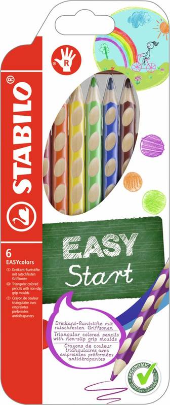 STABILO Buntstift Rechtshänder EASYcolors 6er Set 6 verschiedene Farben