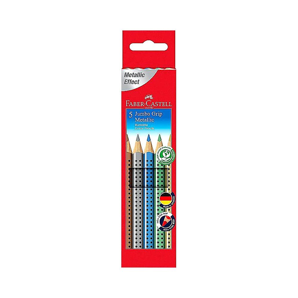 Faber Castell Jumbo Grip Buntstift 5er Set metallic, Buntstifte metallic