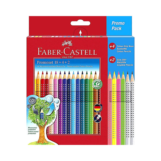 Faber Castell Buntstiftset dreikant 24er inkl. Neon & 2 Bleistiften