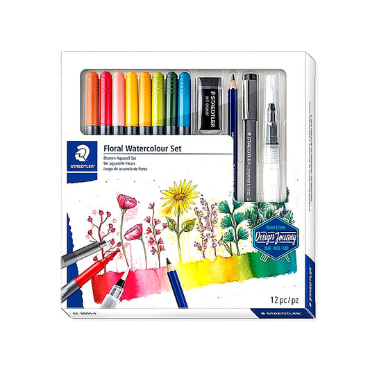Staedtler Blumen Aquarell Set Komplett Set Blumenmotive Aquarellfarben