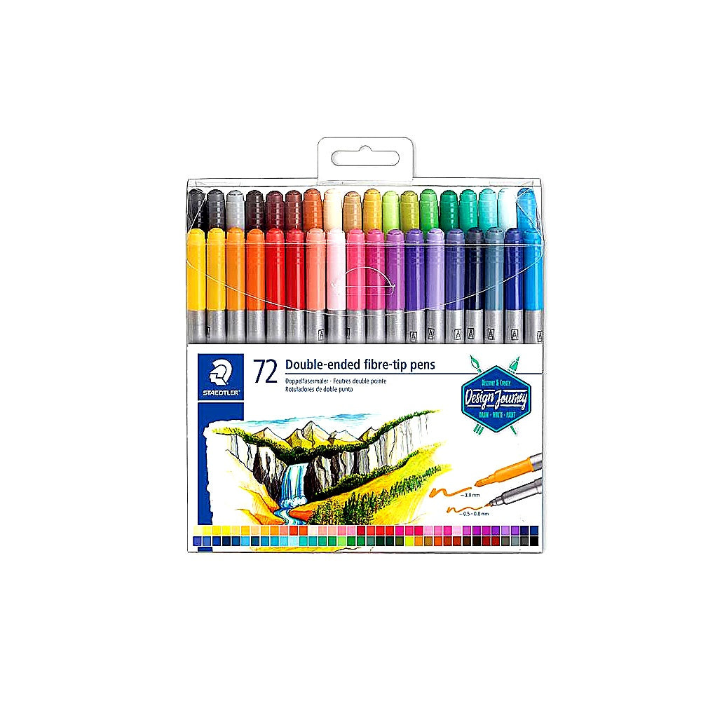 Staedtler Doppelfasermaler mit Klarfaltetui Farbstifte doppelseitig Schule
