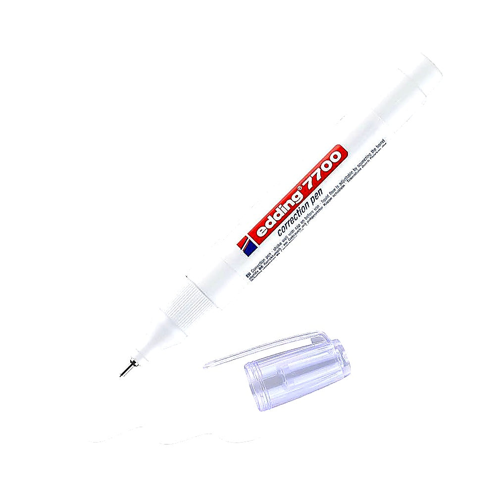 Edding 7700 Korrekturstift weiß, Metallspitze 1–2 mm, deckend, schnell trocknend
