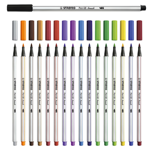 STABILO Pen 68 brush Einzelstift Pinselspitze für Handlettering