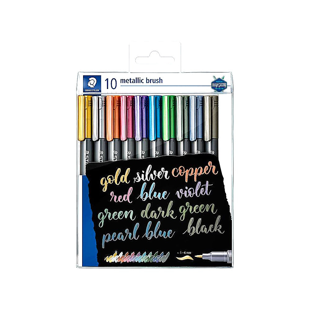 Staedtler Metallic Brush Marker 10er Etui Metallic Brush Stifte Handlettering