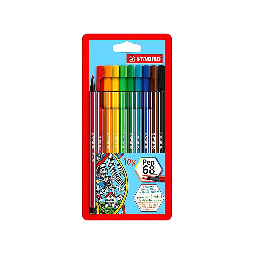 STABILO Filzstift Pen 68 10er Set verschiedene Farben