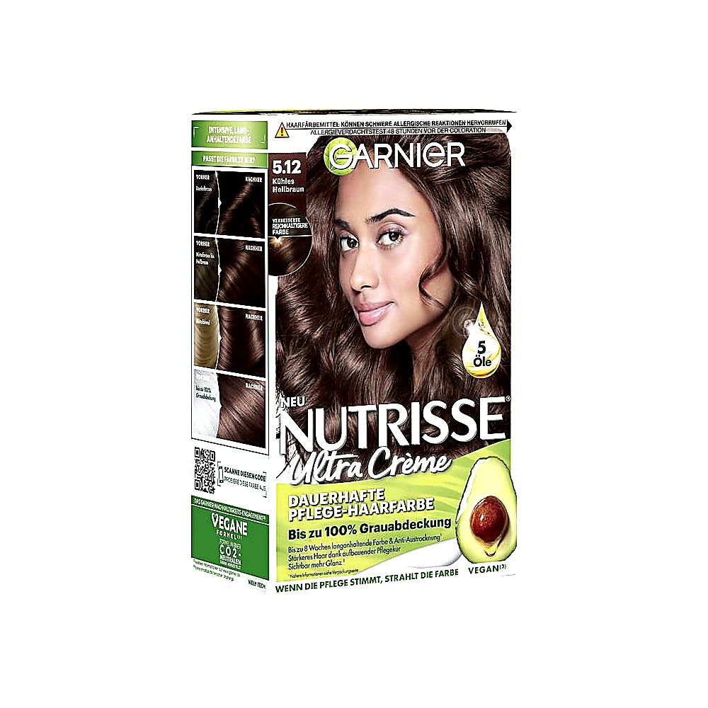 Garnier Nutrisse Crème Cool Browns Haarfarbe 5.12 Kühles Hellbraun