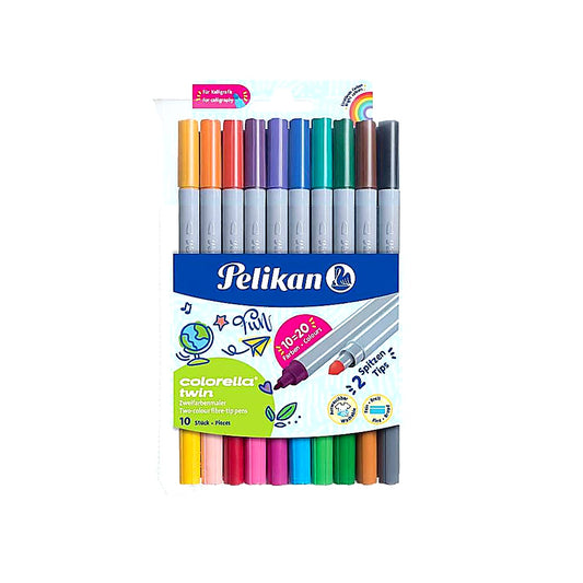 Pelikan Fasermaler Colorella Twin 10-farbig für kreatives Malen Schule Kinder