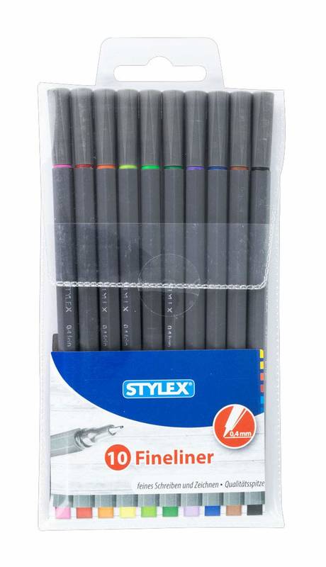Stylex Fineliner 10er Etui 10 Farben 0.4mm Schreiben Skizzieren
