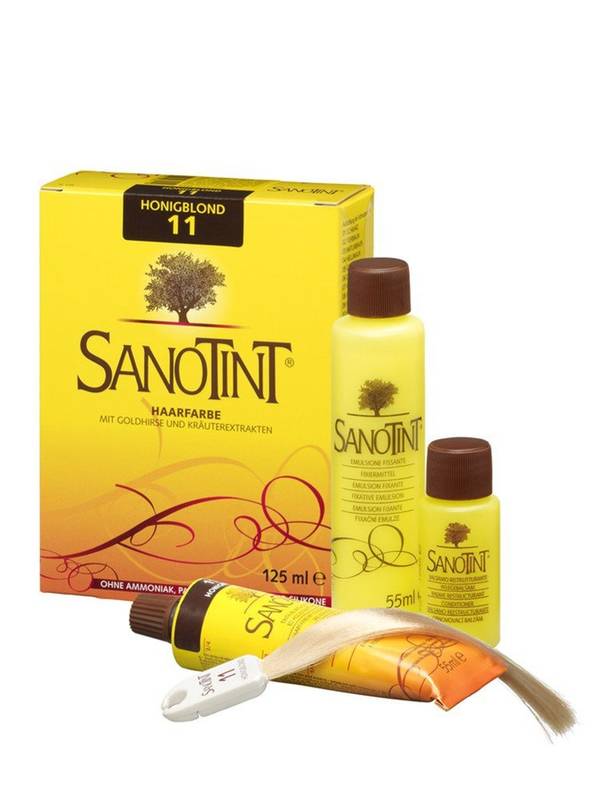Sanotint Haarfarbe permanente Haarcoloration schonende Formel