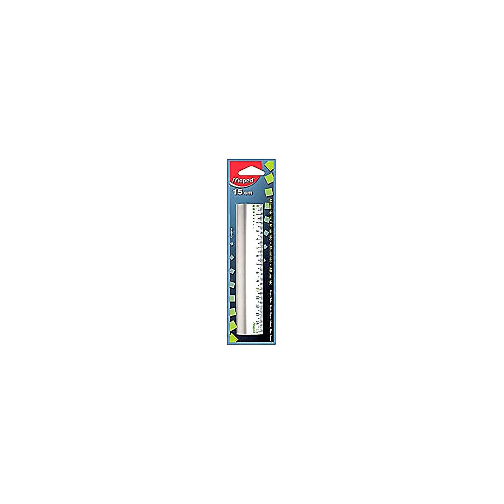 Maped M120159 Aluminium-Lineal 15 cm robustes Lineal Schule Büro Zeichnen