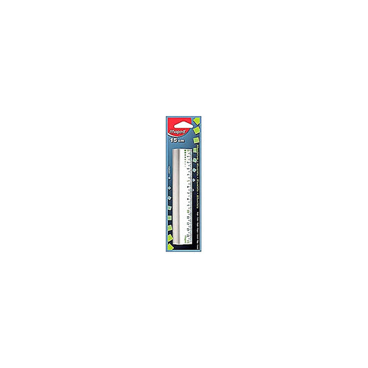 Maped M120159 Aluminium-Lineal 15 cm robustes Lineal Schule Büro Zeichnen