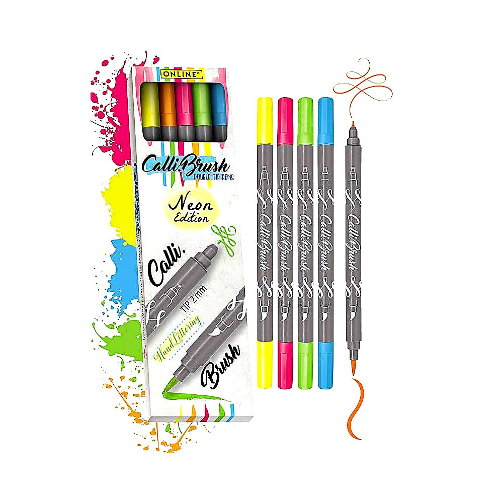 Online Brush-Pen Set Calli Brush 5er Set Pinselstifte für Handlettering