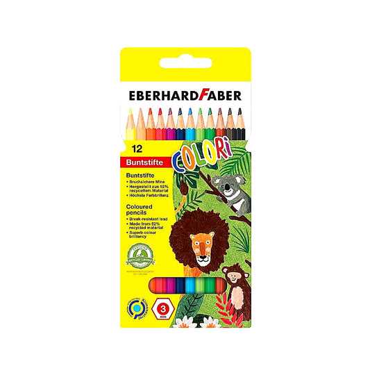 Eberhard Faber 514812 Colori Buntstifte 12 Farben, hexagonal, Kartonetui
