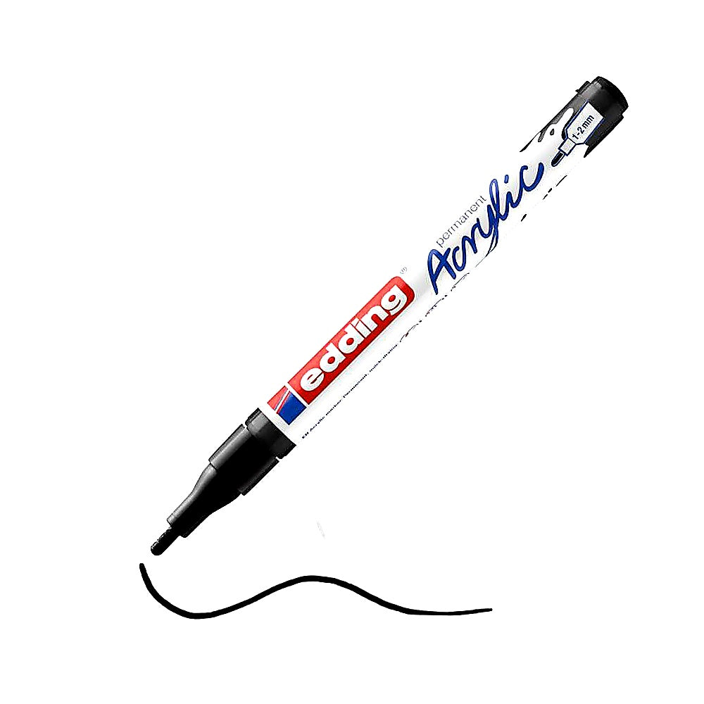 Edding 5300 Acrylmarker fein, Rundspitze 1–2 mm, wasserfest, Leinwand & Holz