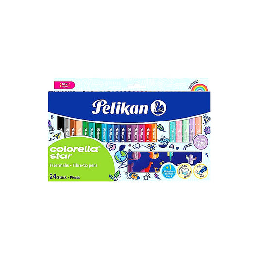 Pelikan Fasermaler Colorella Star C302 24 Farben bunt für kreatives Zeichnen