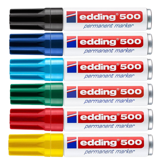 Edding 500 Permanentmarker, Keilspitze 2–7mm, wasserfest, schnelltrocknend